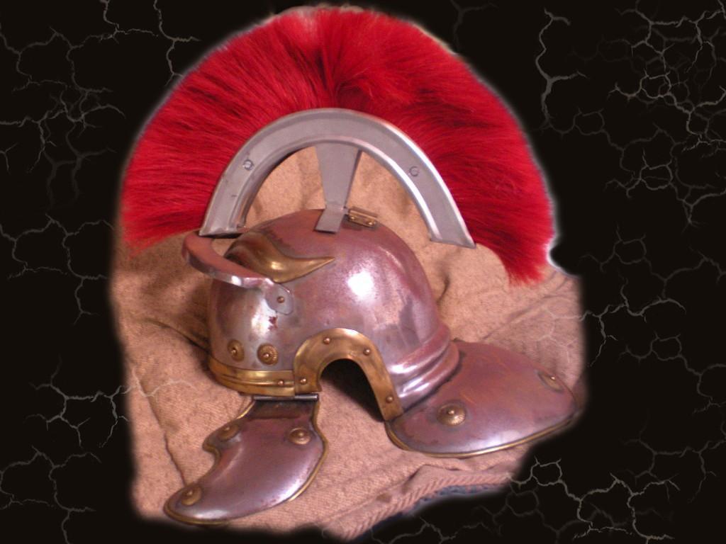 Medieval full size Roman Centurion Guard Helmet hinged with RED Plume