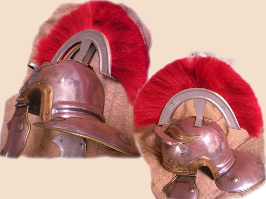 Medieval full size Roman Centurion Guard Helmet hinged with RED Plume