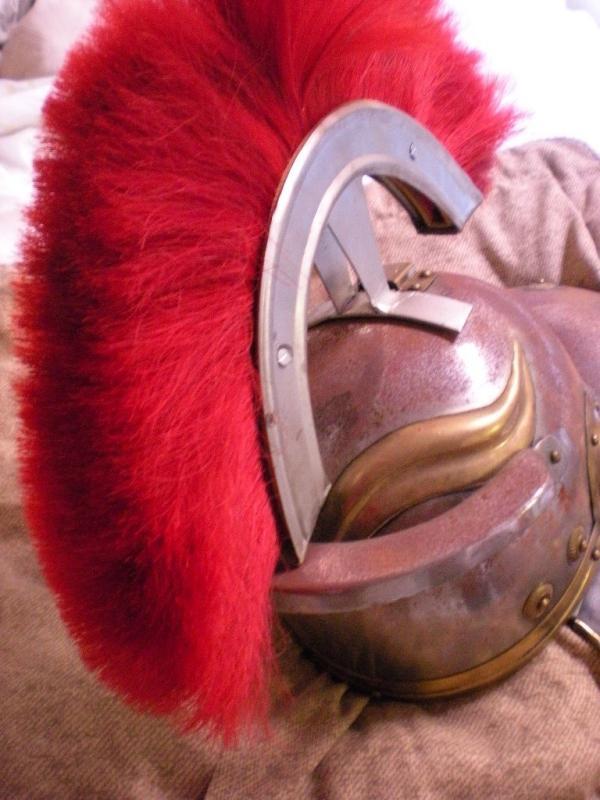 Medieval full size Roman Centurion Guard Helmet hinged with RED Plume
