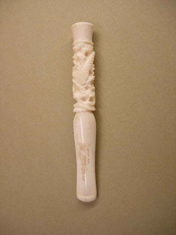 Antique Chinese carved Ivory dragon cigarette holder