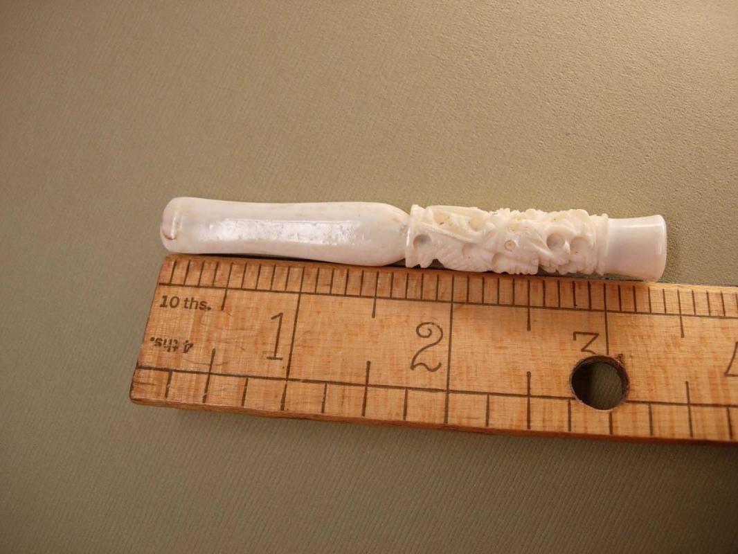 Antique Chinese carved Ivory dragon cigarette holder
