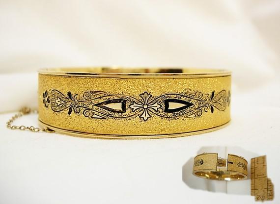 Victorian enamel bracelet taille d' epergne Dunn Brothers wedding bangle