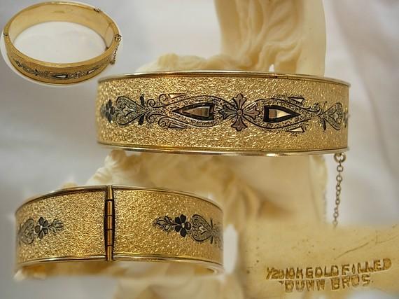 Victorian enamel bracelet taille d' epergne Dunn Brothers wedding bangle
