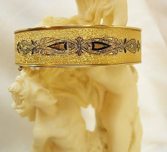 Victorian enamel bracelet taille d' epergne Dunn Brothers wedding bangle