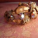 Vintage SIGNED Har Bracelet Big Baroque pearls and rhinestones clamper bangle