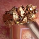 Vintage SIGNED Har Bracelet Big Baroque pearls and rhinestones clamper bangle