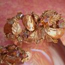 Vintage SIGNED Har Bracelet Big Baroque pearls and rhinestones clamper bangle