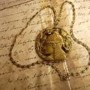 Vintage Egyptian revival Pharaoh Head necklace bookchain
