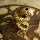 VIntage Snake ring serpent with red eyes costume jewelry