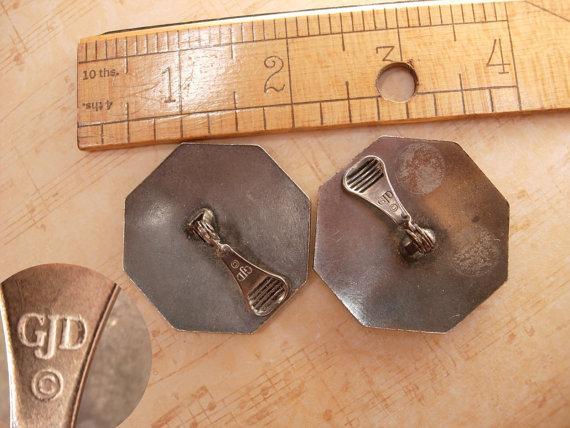 Large signed Spanish Style earrings signed