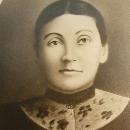 1800's antique photo Young woman with make up and brooch Folk art Flair cabinet card photo