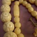 ANtique ivory necklace Carved Ivory earrings LONG necklace with Barrel clasp