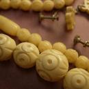ANtique ivory necklace Carved Ivory earrings LONG necklace with Barrel clasp
