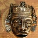 Vintage Shrunken HEad brooch Mask Ring Sterling signed Mask Voodoo set