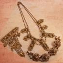 Vintage Fabulous ETRUSCAN Parure NEcklace Brooch and bracelet Signed Etrusceana
