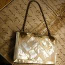 Antique Mother of pearl calling card case with original silk case