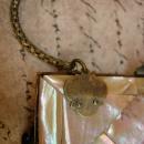 Antique Mother of pearl calling card case with original silk case