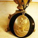 VIntage Egyptian revival Cleopatra necklace black and gold and dramatic snake headdress