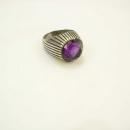 Art Deco Amethyst sterling ring Unusual design size 7