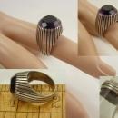 Art Deco Amethyst sterling ring Unusual design size 7