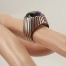 Art Deco Amethyst sterling ring Unusual design size 7