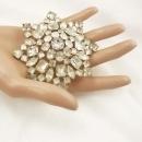 HUGE Vintage Kramer BRooch Signed Rhinestone star statement brooch