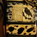 Nevermore Gothic raven necklace Black and leopard glaze Skeleton key charm