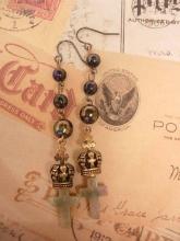 Gothic Rosary cross Earrings for the Queen Mum