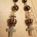 Gothic Rosary cross Earrings for the Queen Mum