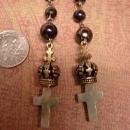 Gothic Rosary cross Earrings for the Queen Mum