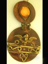 Unusual OOAK GOthic Cherub medieval jeweled choker necklace