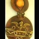 Unusual OOAK GOthic Cherub medieval jeweled choker necklace