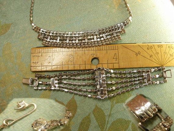 Vintage 9 Row Rhinestone bracelet & necklace PURE glamour and drama for your wedding