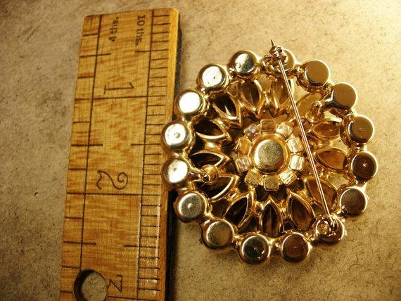 STUNNING Vintage Layered Juliana Brooch Marquise flower loaded with stones