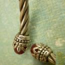 Vintage sterling garnet Byzantine bracelet rope cuff jeweled hallmarked