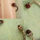 Vintage sterling garnet Byzantine bracelet rope cuff jeweled hallmarked