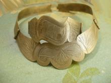 VIntage Indian Princess collar and bracelet set Etched metal necklace