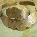 VIntage Indian Princess collar and bracelet set Etched metal necklace