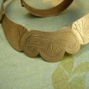 VIntage Indian Princess collar and bracelet set Etched metal necklace