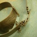 VIntage Indian Princess collar and bracelet set Etched metal necklace