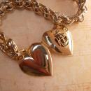Vintage Military Sweetheart locket charm bracelet Rhinestone bracelet US Navy
