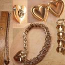Vintage Military Sweetheart locket charm bracelet Rhinestone bracelet US Navy