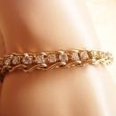 Vintage Military Sweetheart locket charm bracelet Rhinestone bracelet US Navy