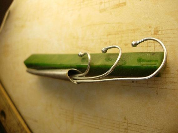 Vintage Bakelite sterling Tussie mussie brooch