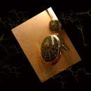 VIntage Spider Web Cufflinks with raised spiders Tie tack men's cufflink set
