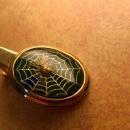 VIntage Spider Web Cufflinks with raised spiders Tie tack men's cufflink set