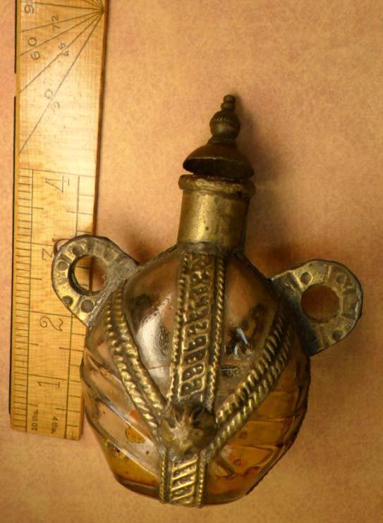 Medieval Gypsy Bottle hand wrought metalwork very primitive