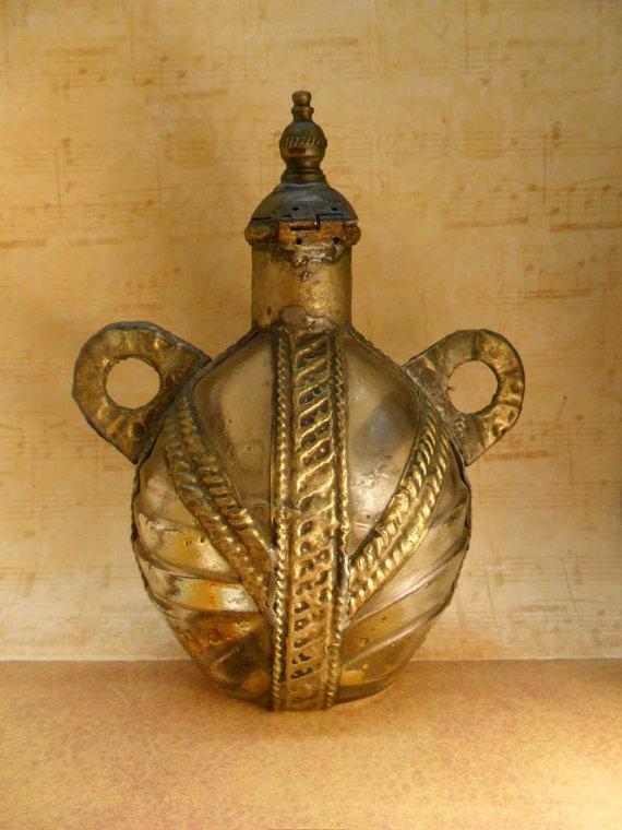 Medieval Gypsy Bottle hand wrought metalwork very primitive