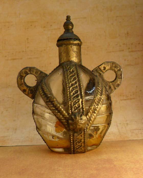 Medieval Gypsy Bottle hand wrought metalwork very primitive