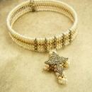 Gothic Pearl Rhinestone rhinestone cross Choker necklace
